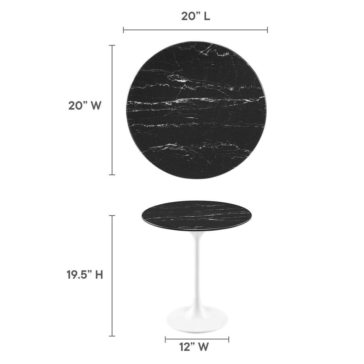 Lippa Round Faux Marble Side Table by Modway, photo 3 of 40