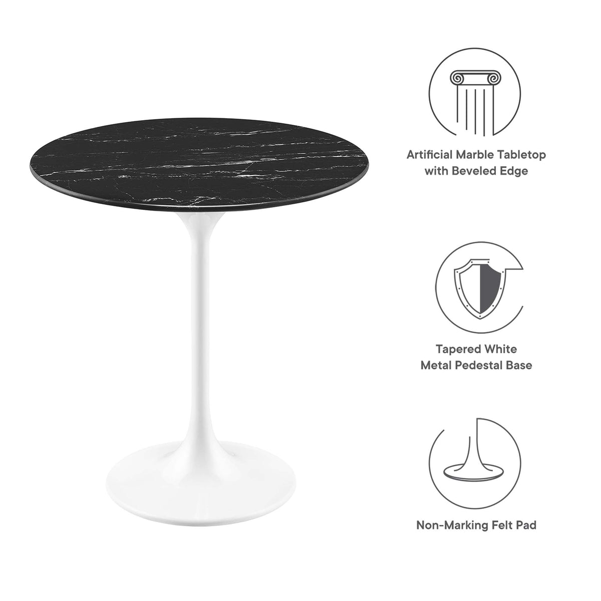 Lippa Round Faux Marble Side Table by Modway, photo 2 of 40