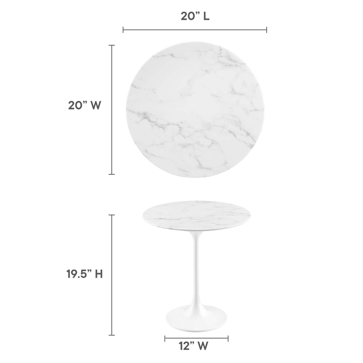 Lippa Round Faux Marble Side Table by Modway, photo 10 of 40