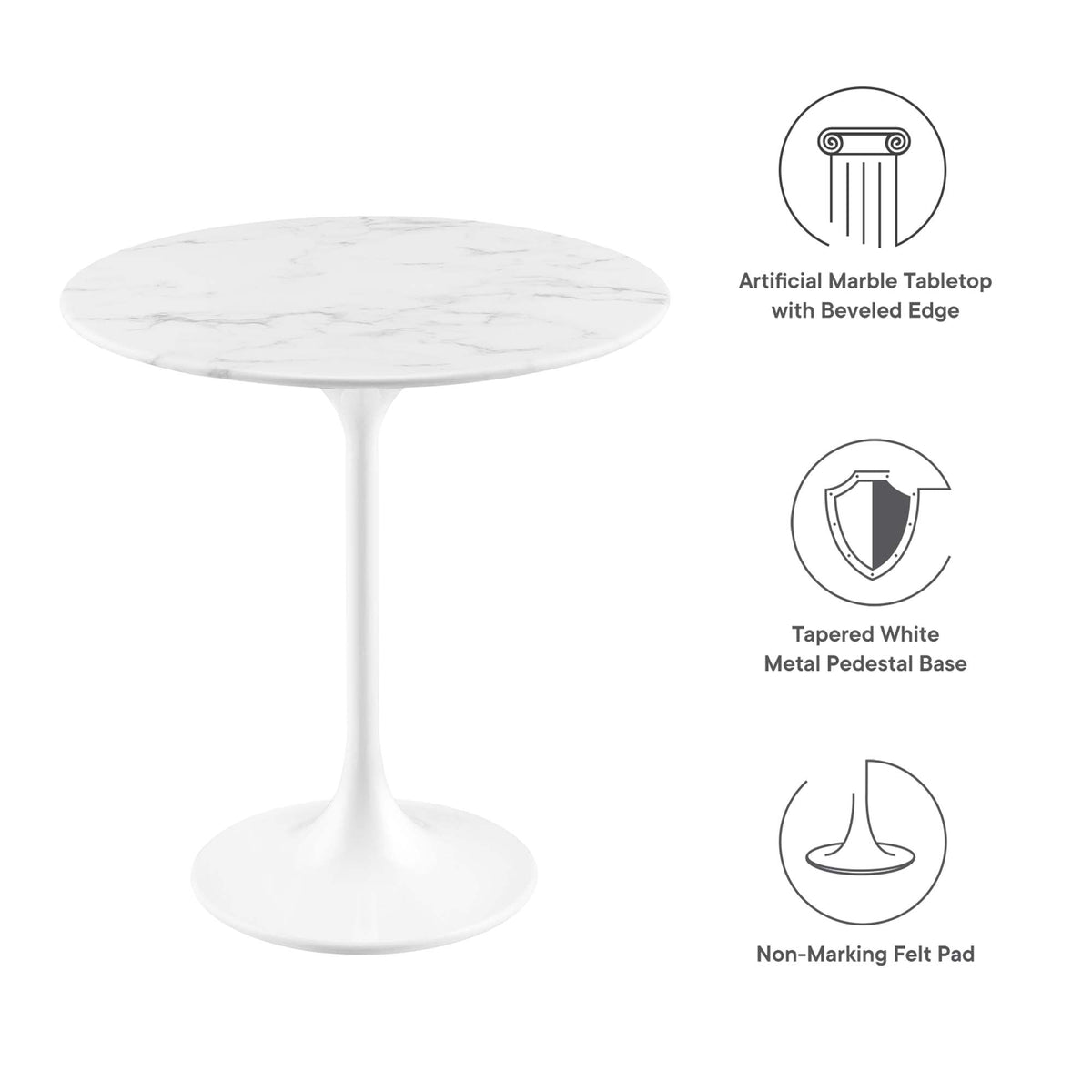 Lippa Round Faux Marble Side Table by Modway, photo 9 of 40