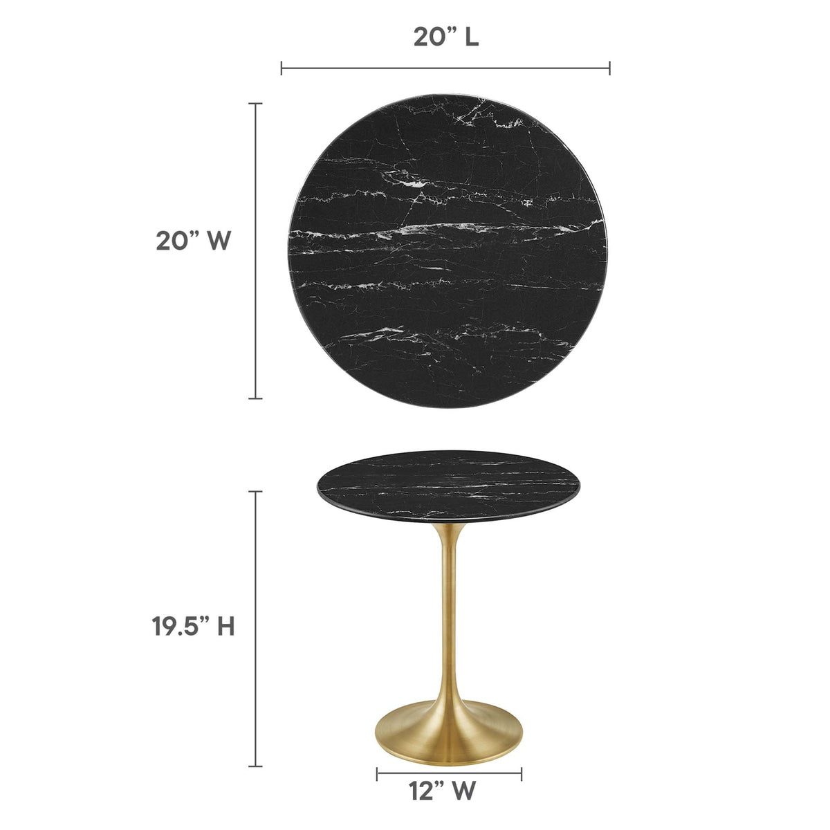 Lippa Round Faux Marble Side Table by Modway, photo 17 of 40