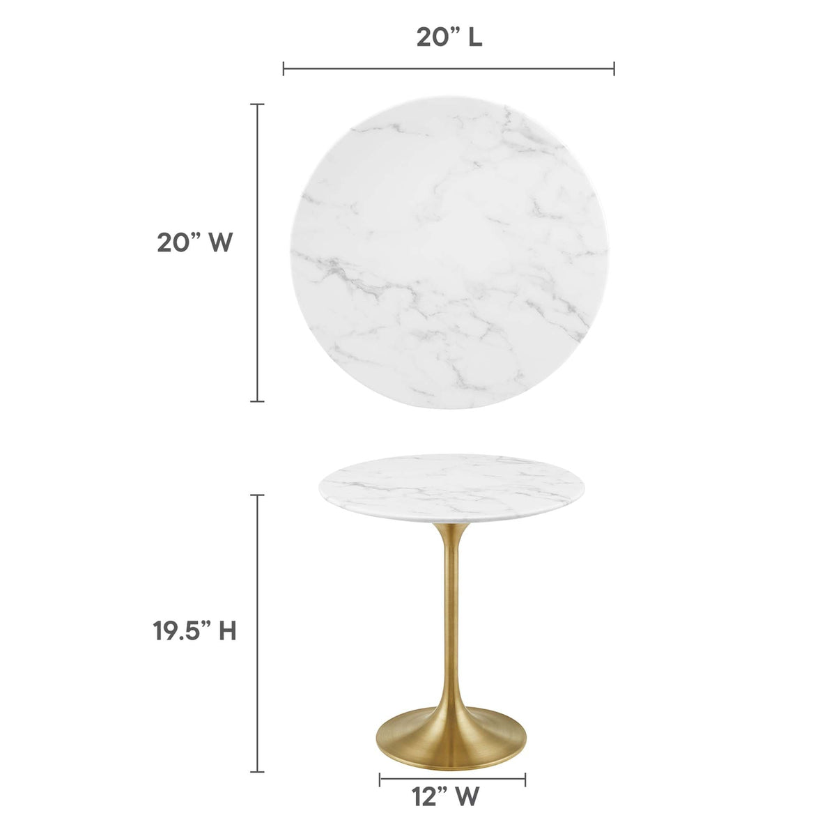 Lippa Round Faux Marble Side Table by Modway, photo 24 of 40