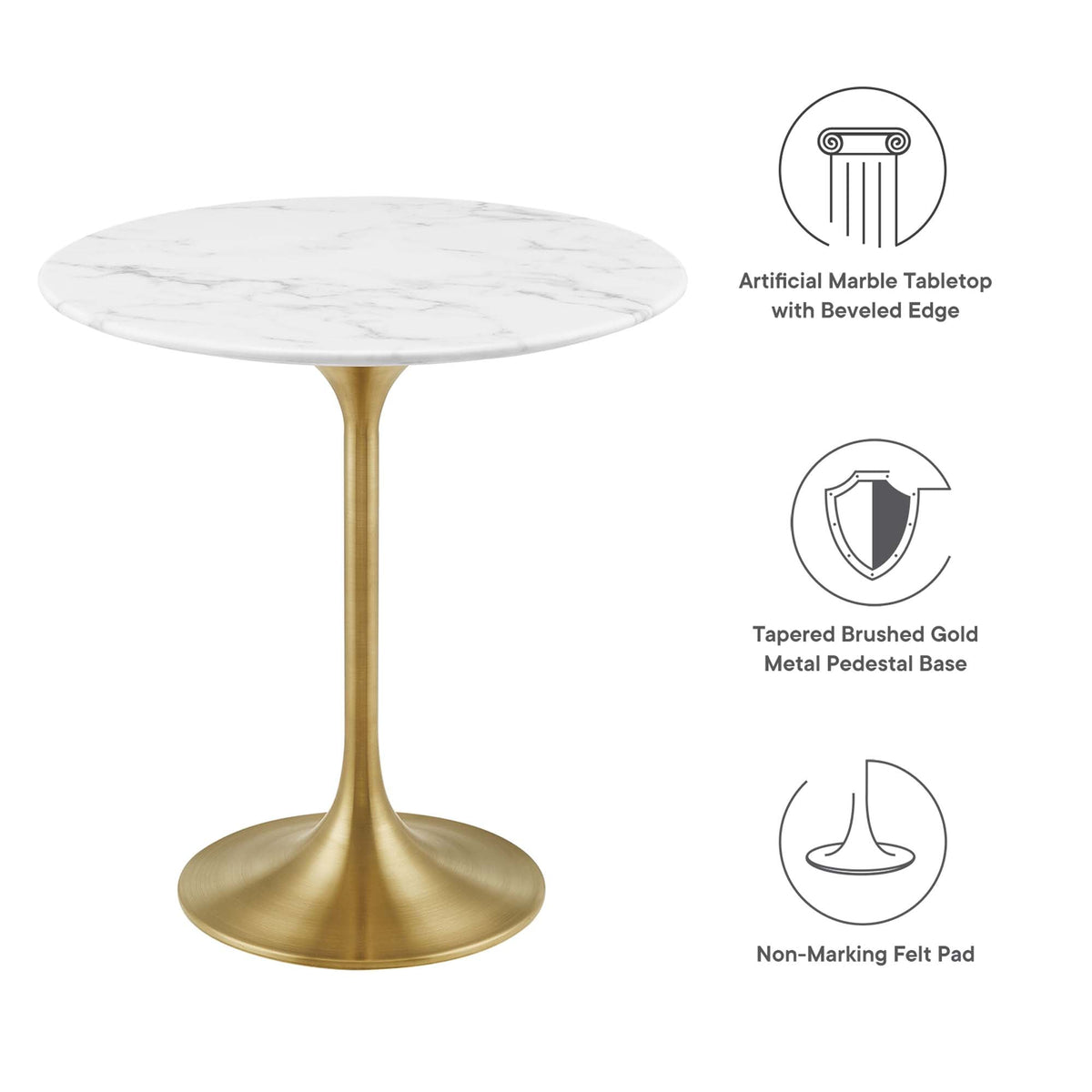 Lippa Round Faux Marble Side Table by Modway, photo 23 of 40