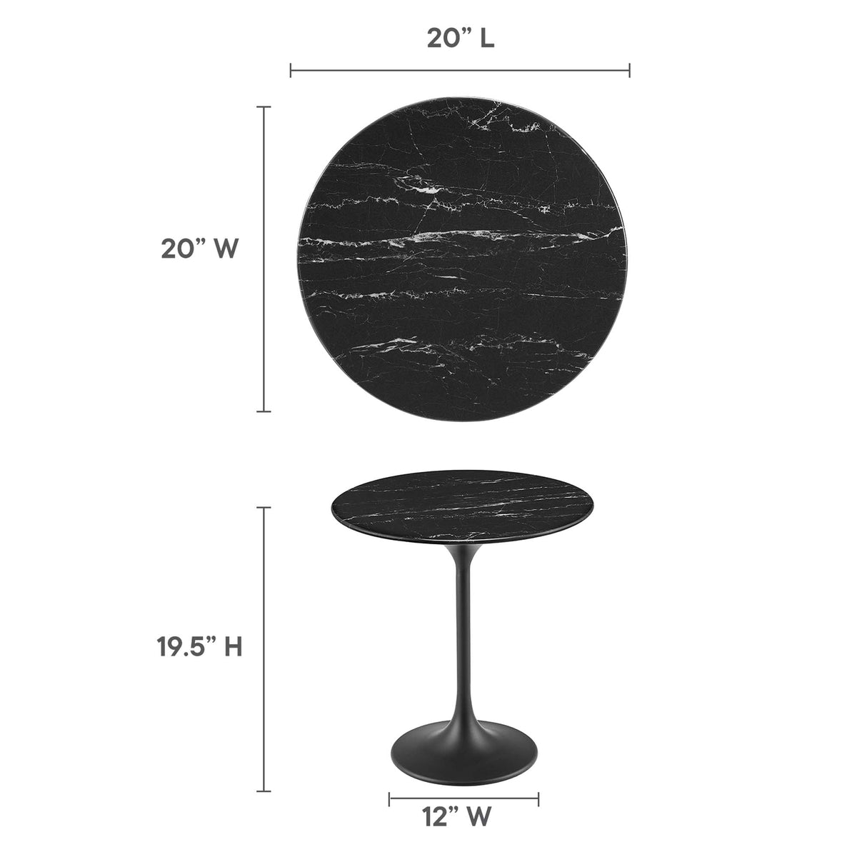 Lippa Round Faux Marble Side Table by Modway, photo 30 of 40