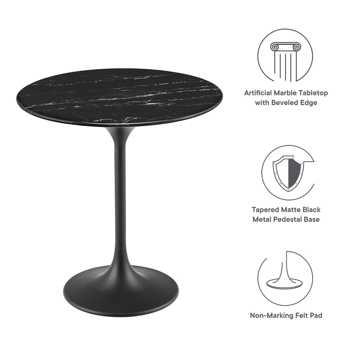 Lippa Round Faux Marble Side Table by Modway, photo 31 of 40