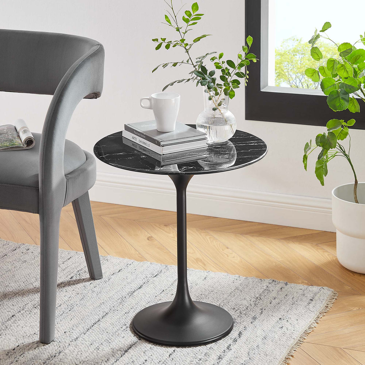 Lippa Round Faux Marble Side Table by Modway, photo 34 of 40