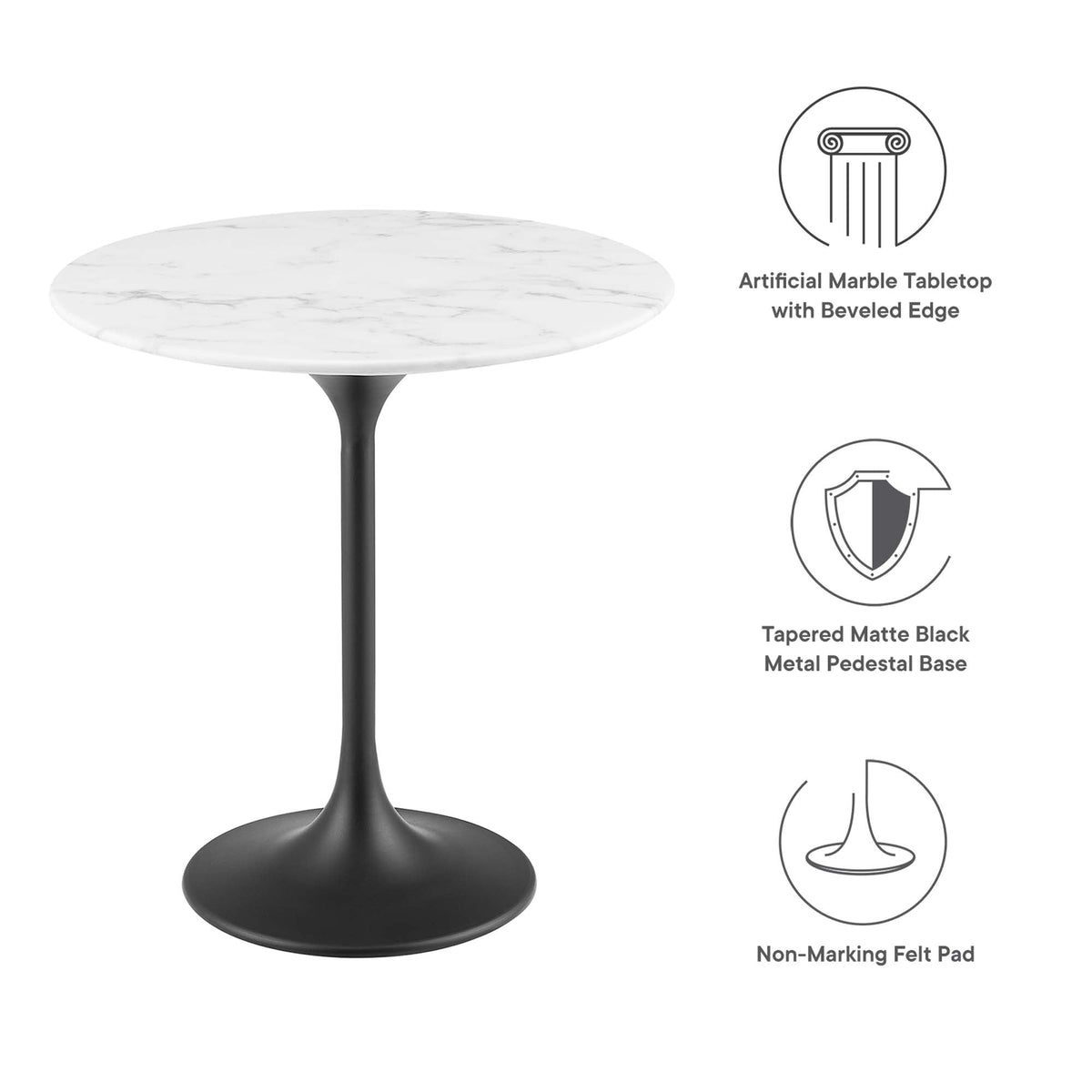 Lippa Round Faux Marble Side Table by Modway, photo 38 of 40