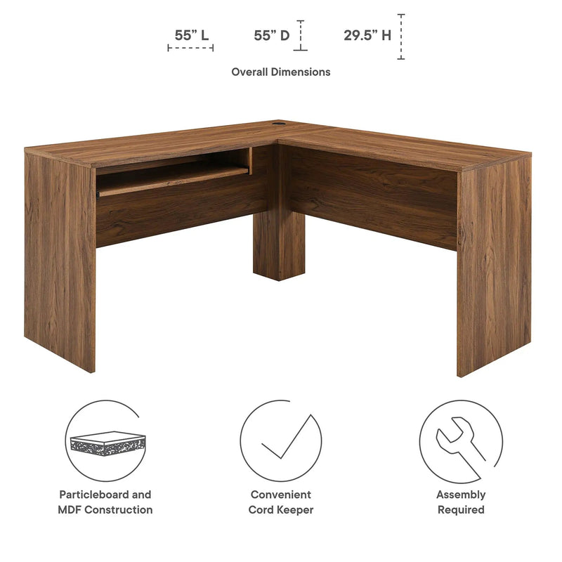 Venture L-Shaped Wood Office Desk by Modway by HouseOfZazla