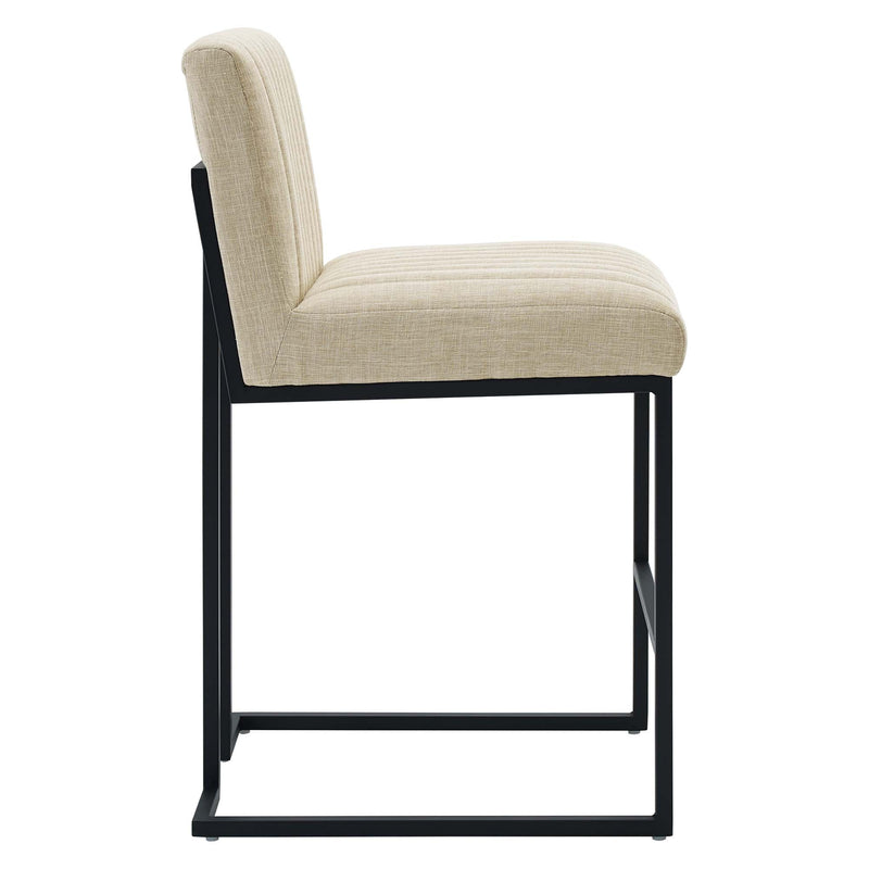 Indulge Channel Tufted Fabric Counter Stools Set of 2 by Modway, photo 4 of 10