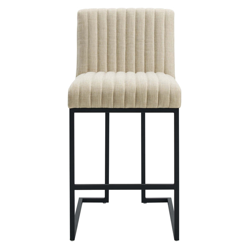 Indulge Channel Tufted Fabric Counter Stools Set of 2 by Modway, photo 7 of 10