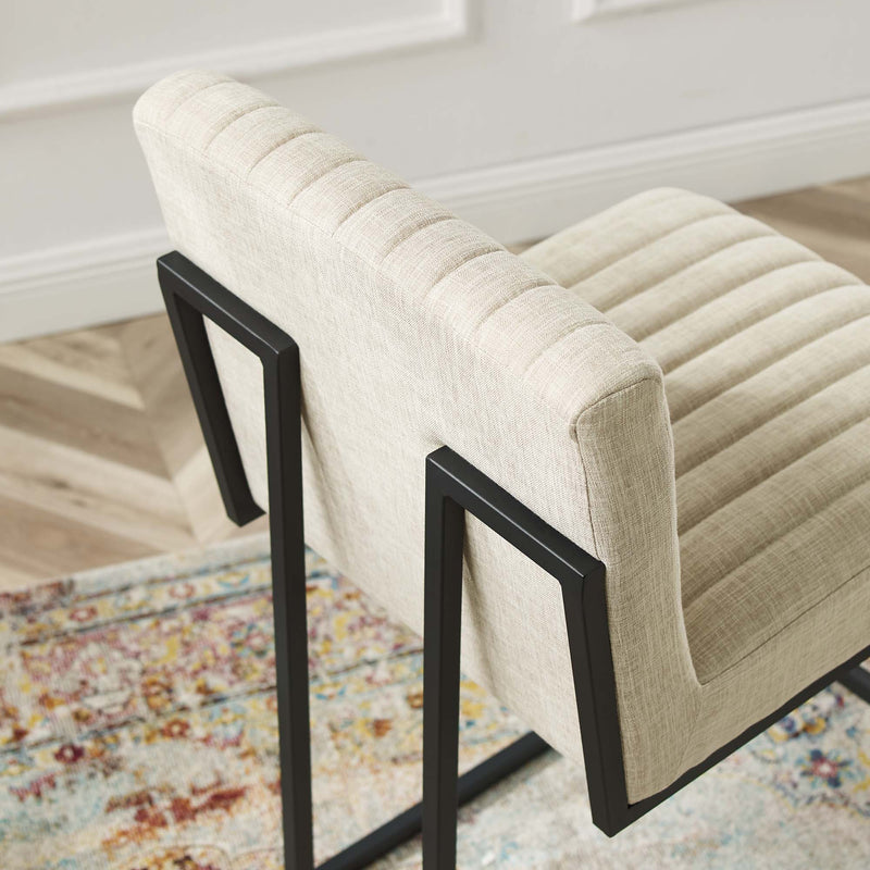 Indulge Channel Tufted Fabric Counter Stools Set of 2 by Modway, photo 9 of 10
