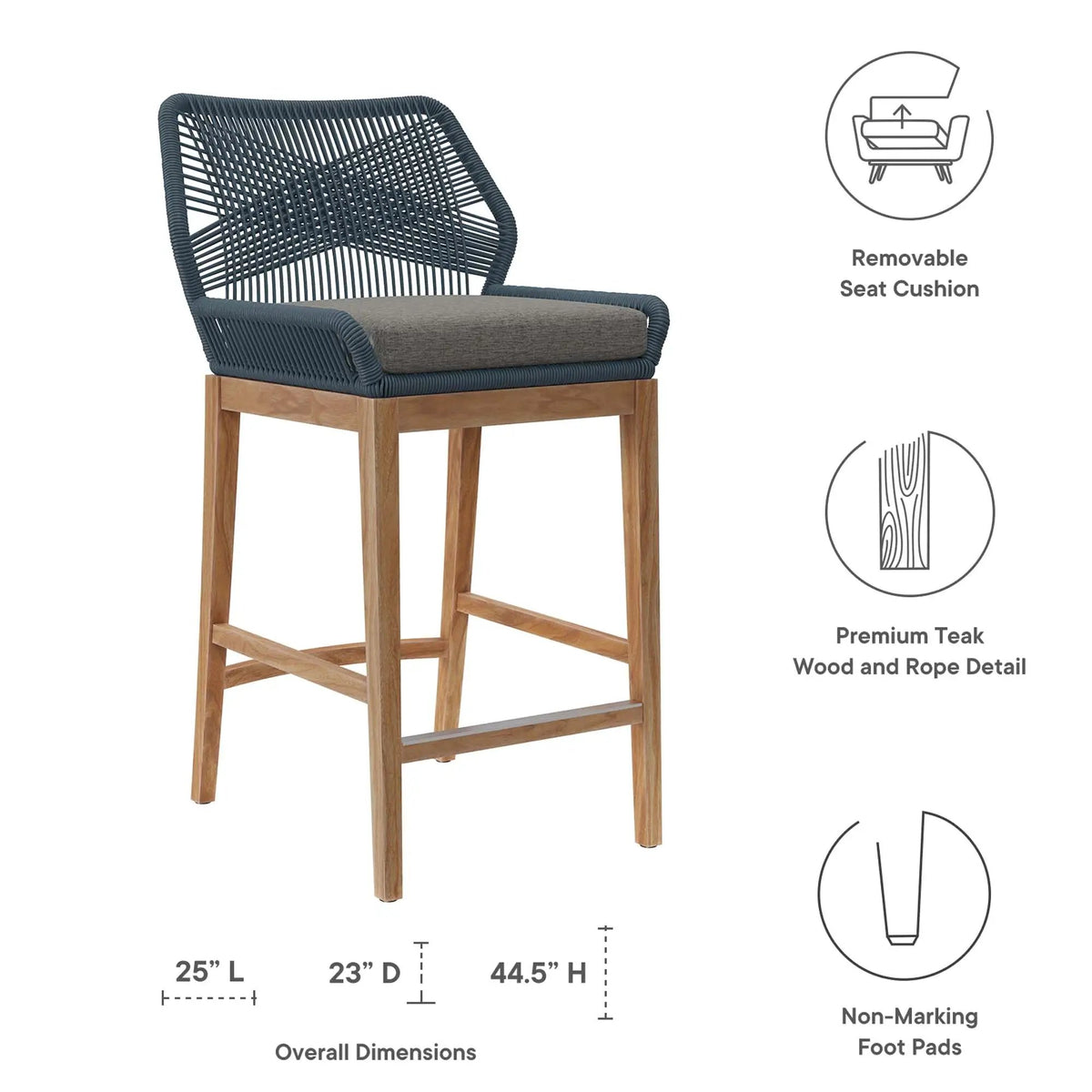 Wellspring 3-Piece Outdoor Patio Teak Wood Bar Set by Modway by HouseOfZazla