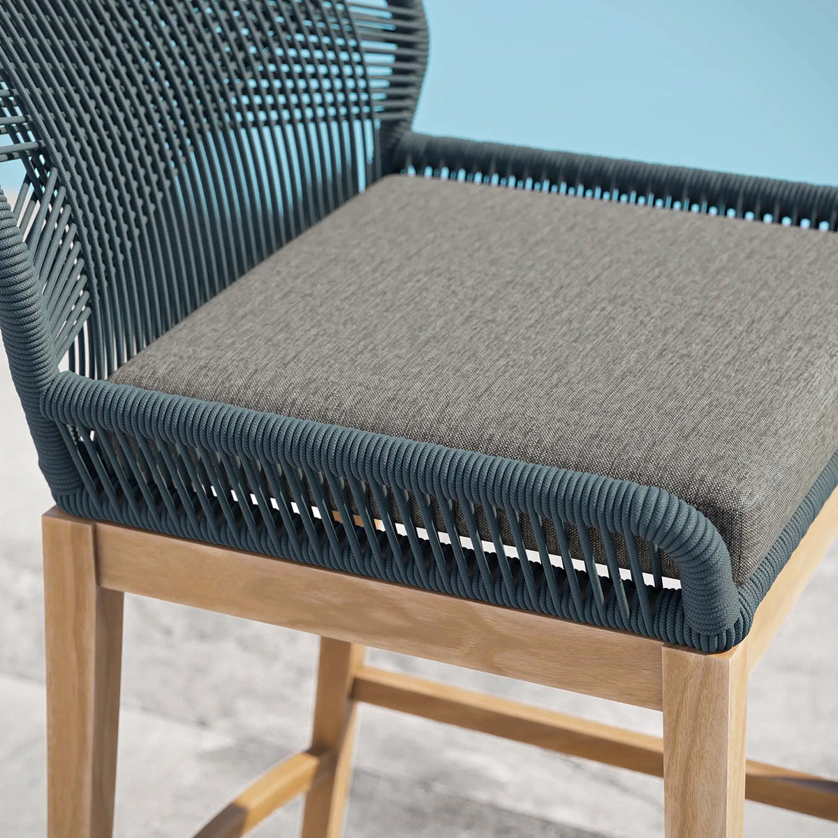 Wellspring Outdoor Patio Teak Wood Bar Stool by Modway by HouseOfZazla