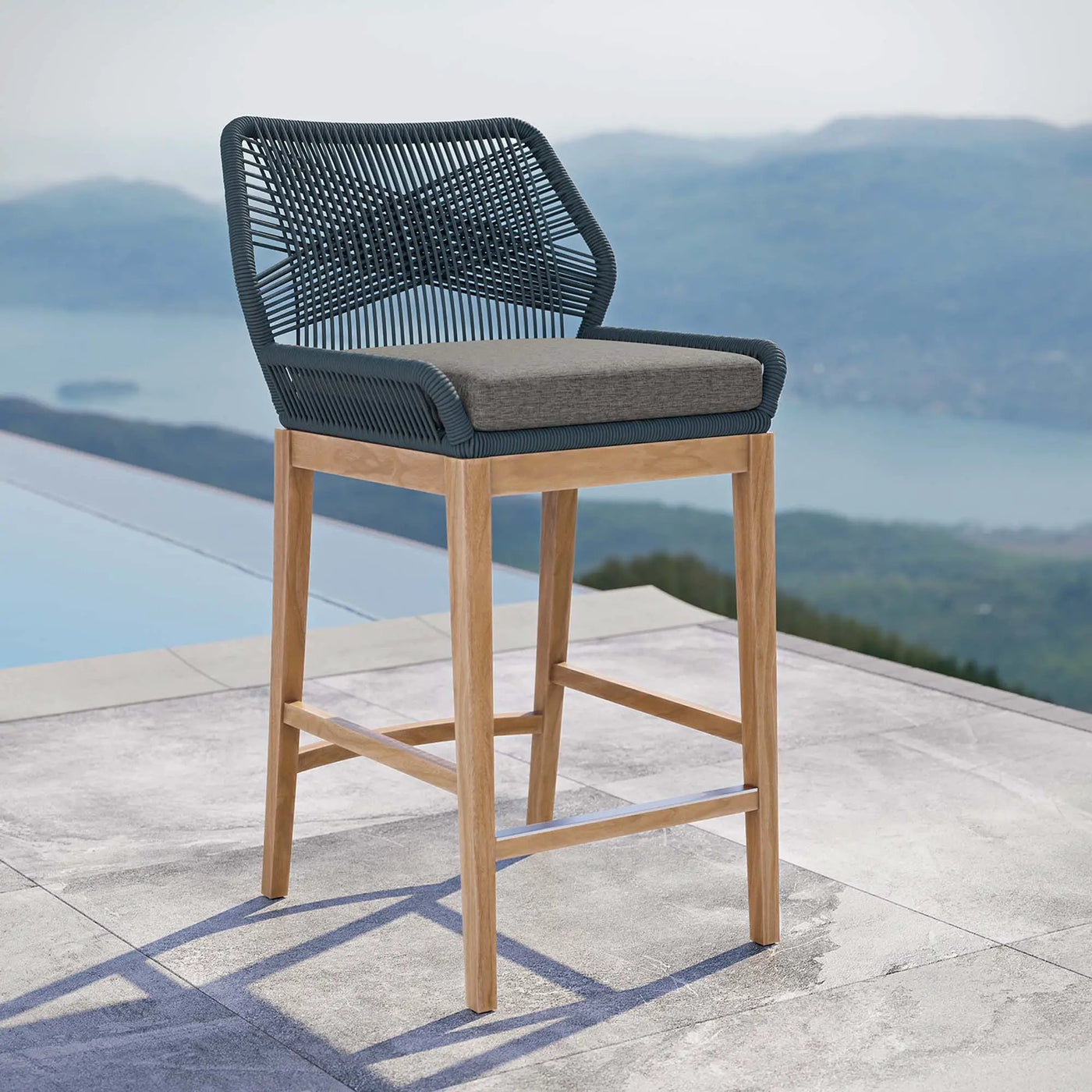 Wellspring Outdoor Patio Teak Wood Bar Stool by Modway by HouseOfZazla