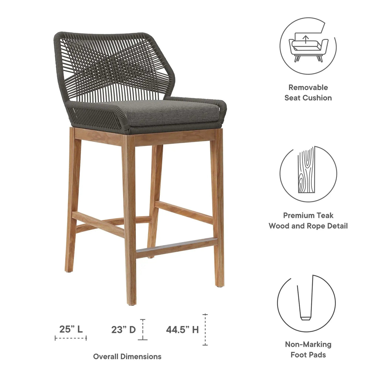 Wellspring 3-Piece Outdoor Patio Teak Wood Bar Set by Modway by HouseOfZazla