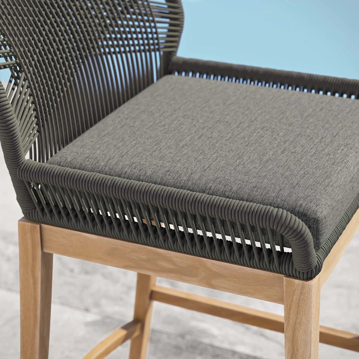 Wellspring Outdoor Patio Teak Wood Bar Stool by Modway by HouseOfZazla