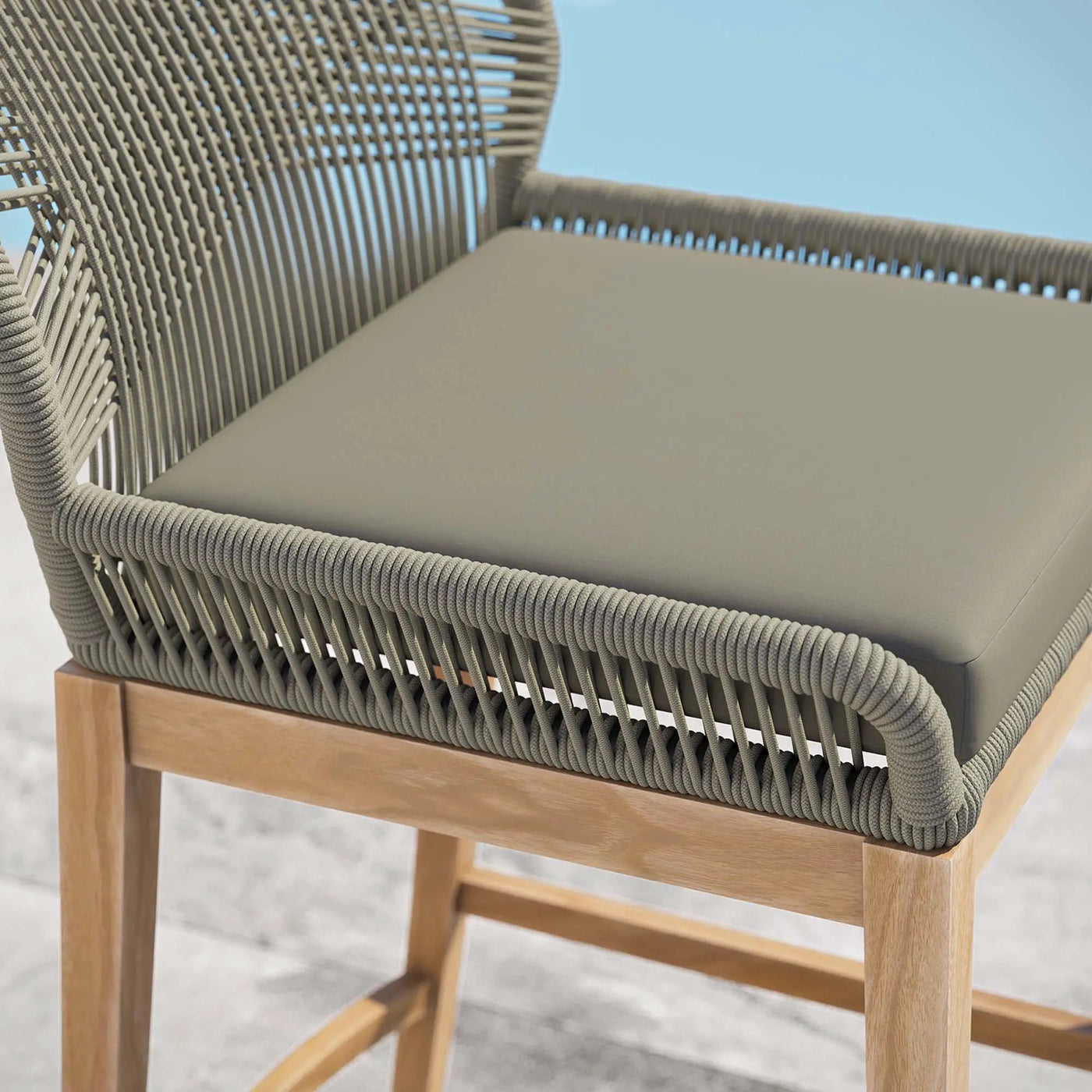 Wellspring Outdoor Patio Teak Wood Bar Stool by Modway by HouseOfZazla