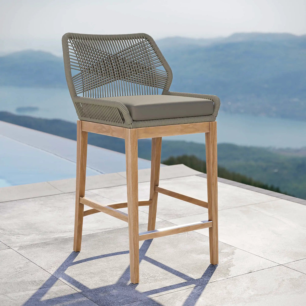 Wellspring Outdoor Patio Teak Wood Bar Stool by Modway by HouseOfZazla