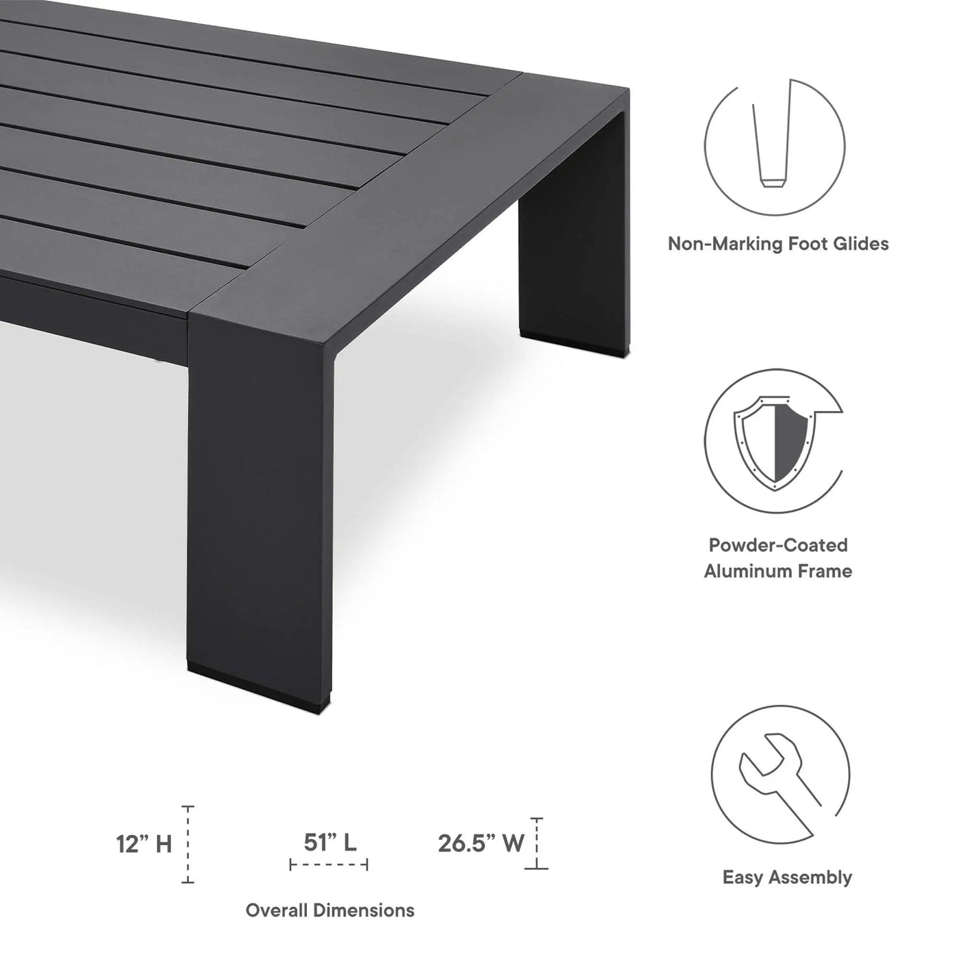 Tahoe 3-Piece Outdoor Patio Powder-Coated Aluminum Set by Modway by HouseOfZazla