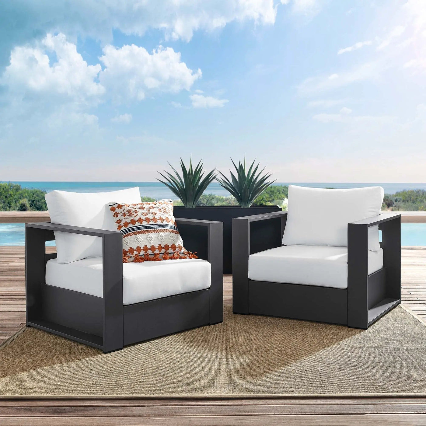 Tahoe 2-Piece Outdoor Patio Powder-Coated Aluminum Armchair Set by Modway by HouseOfZazla