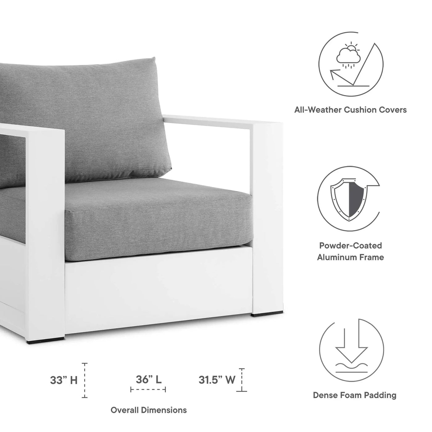 Tahoe 2-Piece Outdoor Patio Powder-Coated Aluminum Armchair Set by Modway by HouseOfZazla