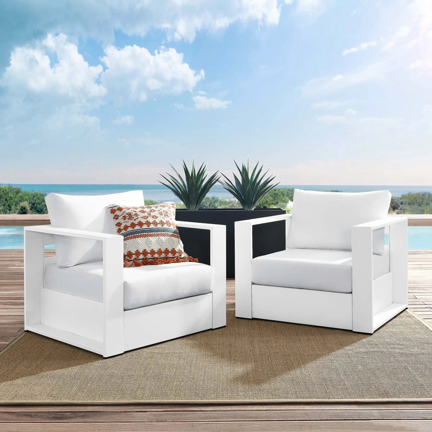 Tahoe 2-Piece Outdoor Patio Powder-Coated Aluminum Armchair Set by Modway by HouseOfZazla