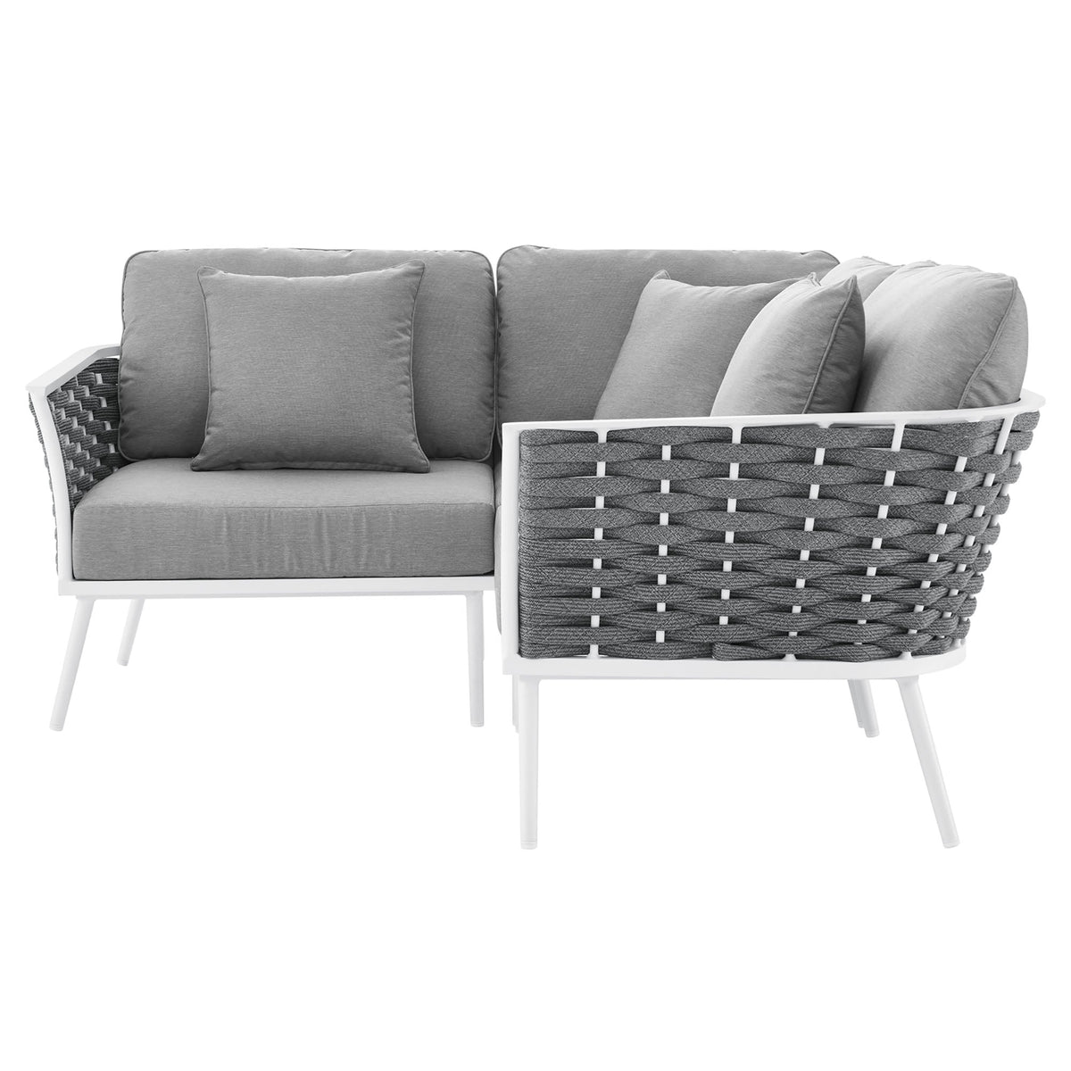 Stance Outdoor Patio Aluminum Small Sectional Sofa by Modway, photo 3 of 13