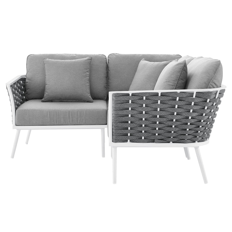 Stance Outdoor Patio Aluminum Small Sectional Sofa by Modway, photo 3 of 13