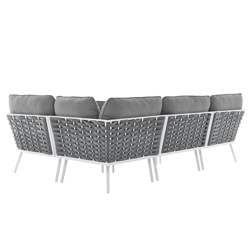 Stance Outdoor Patio Aluminum Large Sectional Sofa by Modway, photo 13 of 15