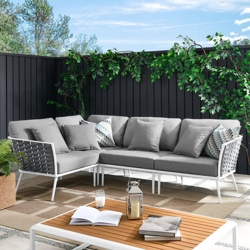 Stance Outdoor Patio Aluminum Large Sectional Sofa by Modway, photo 14 of 15