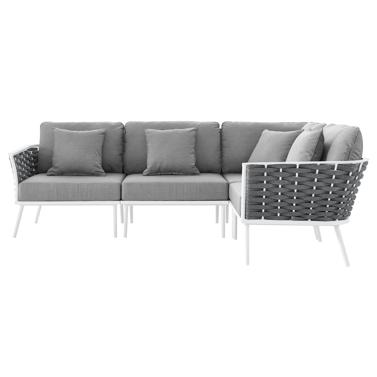 Stance Outdoor Patio Aluminum Large Sectional Sofa by Modway, photo 3 of 15