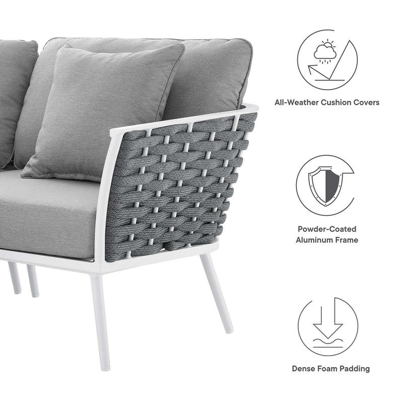 Stance 8 Piece Outdoor Patio Aluminum Sectional Sofa Set by Modway, photo 4 of 17