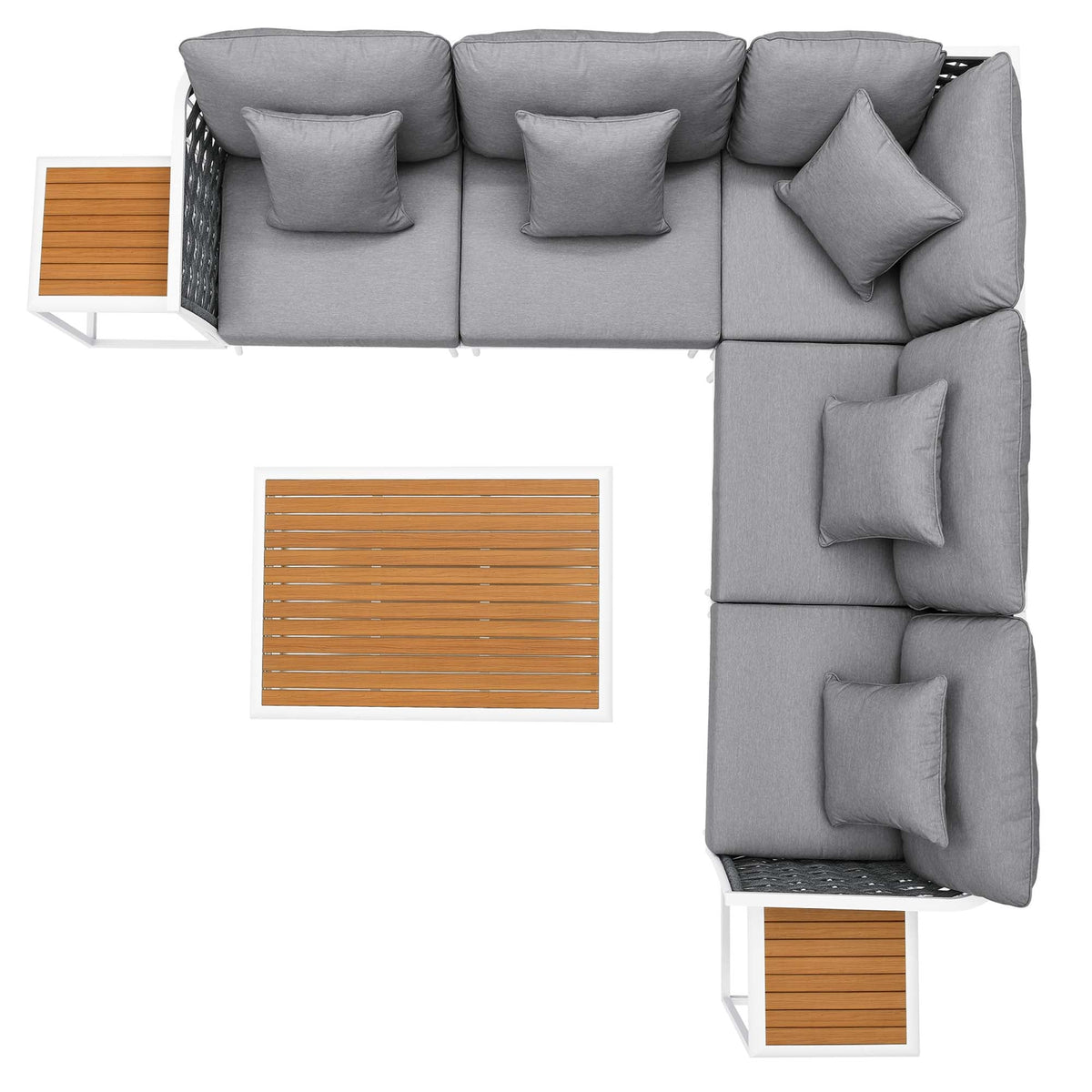 Stance 8 Piece Outdoor Patio Aluminum Sectional Sofa Set by Modway, photo 5 of 17