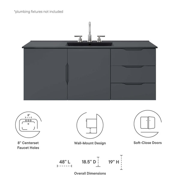 Vitality 48" Single Sink Bathroom Vanity by Modway, photo 2 of 36