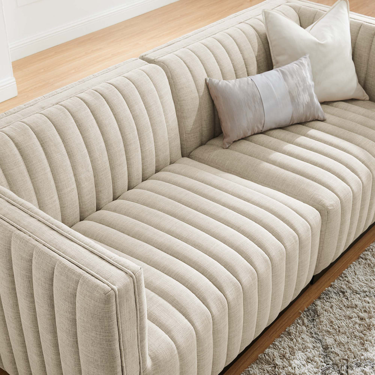 Conjure Channel Tufted Upholstered Fabric Loveseat by Modway, photo 11 of 22