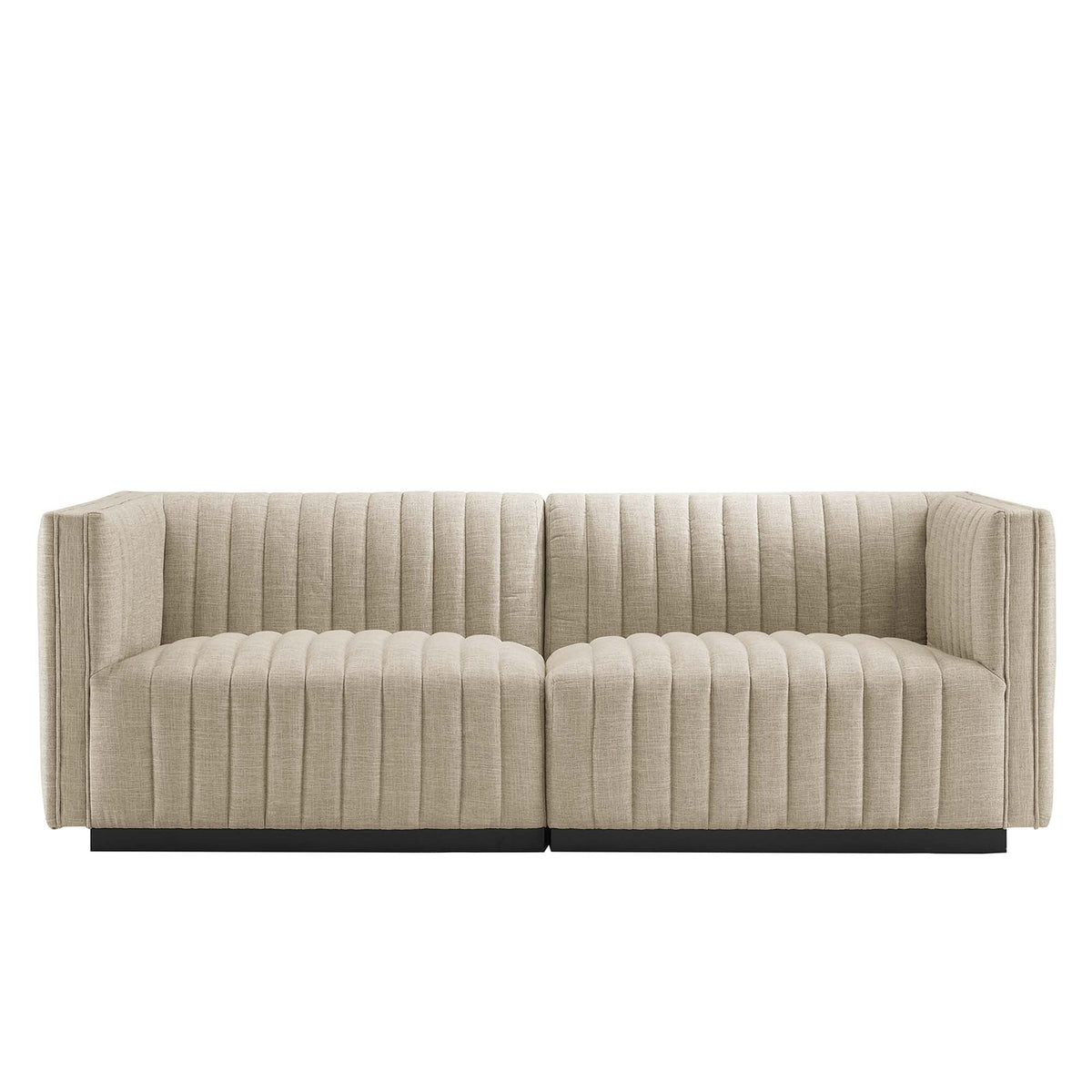 Conjure Channel Tufted Upholstered Fabric Loveseat by Modway, photo 3 of 22