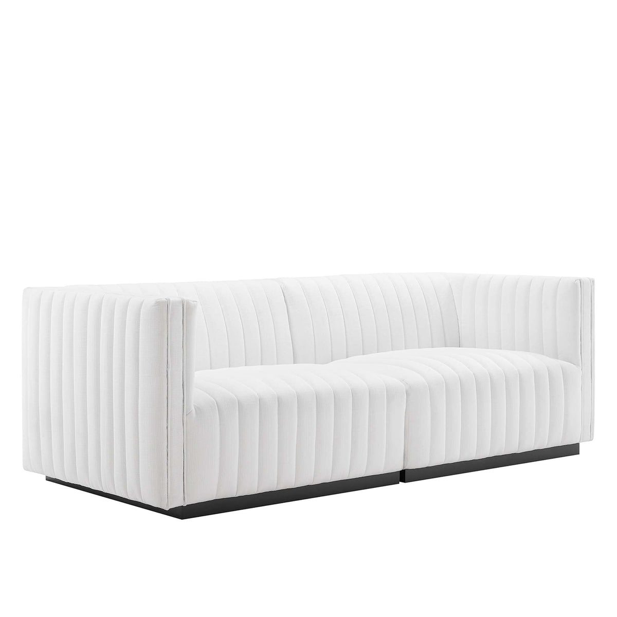 Conjure Channel Tufted Upholstered Fabric Loveseat by Modway, photo 12 of 22