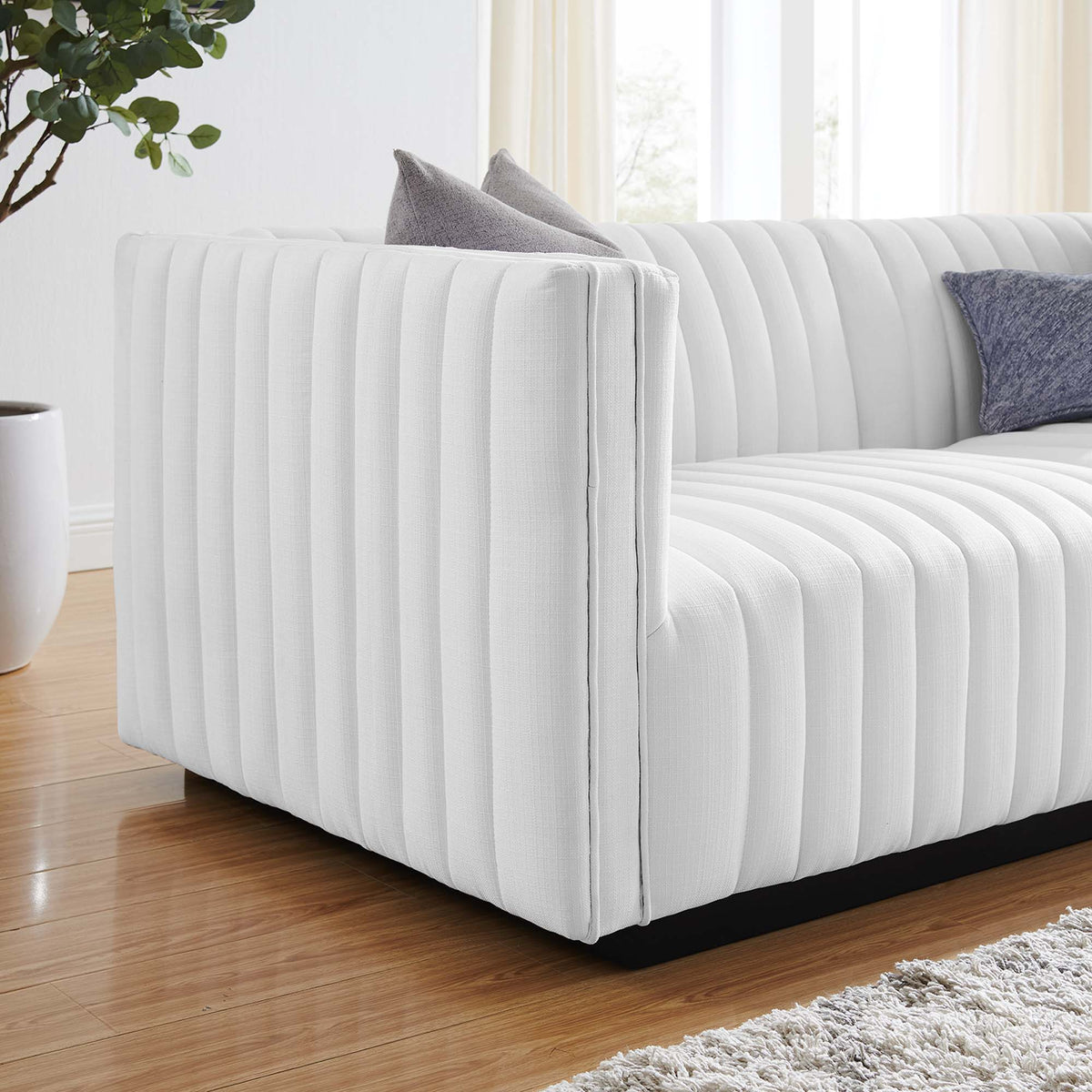 Conjure Channel Tufted Upholstered Fabric Loveseat by Modway, photo 22 of 22