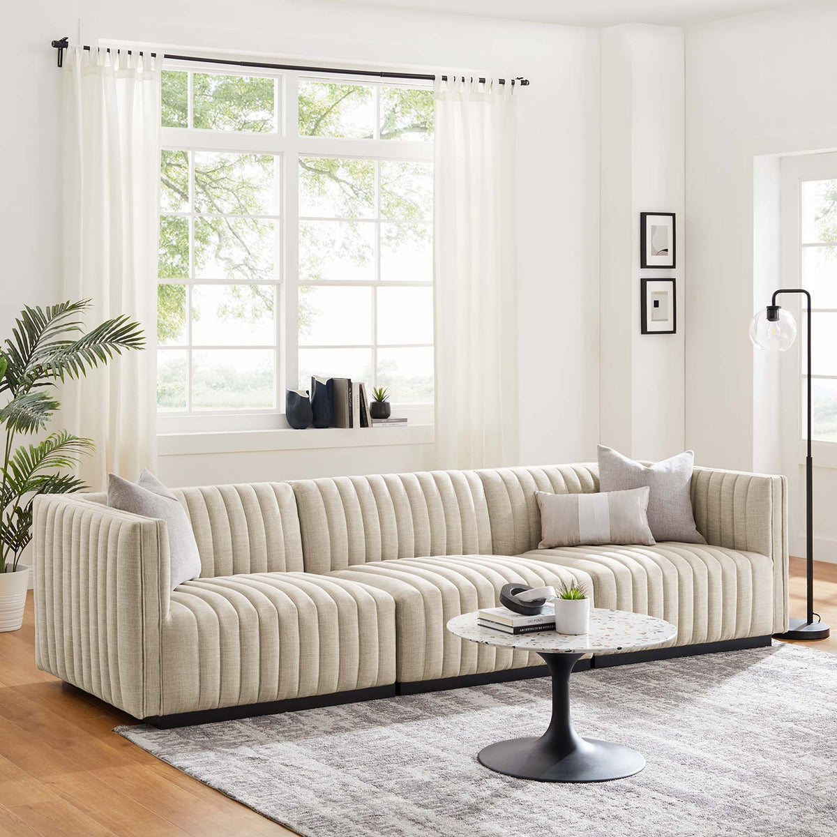 Conjure Channel Tufted Upholstered Fabric Sofa by Modway, photo 13 of 14