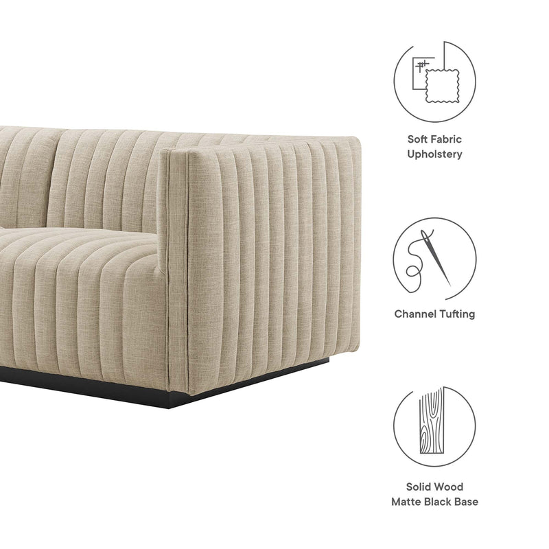 Conjure 4-Piece Channel Tufted Upholstered Fabric Sofa by Modway, photo 2 of 14