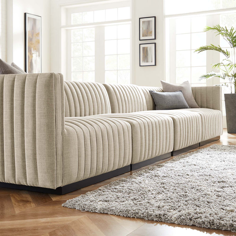 Conjure 4-Piece Channel Tufted Upholstered Fabric Sofa by Modway, photo 14 of 14