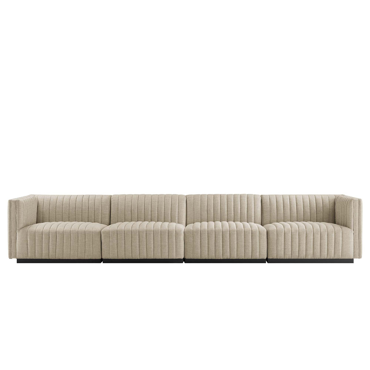 Conjure 4-Piece Channel Tufted Upholstered Fabric Sofa by Modway, photo 3 of 14