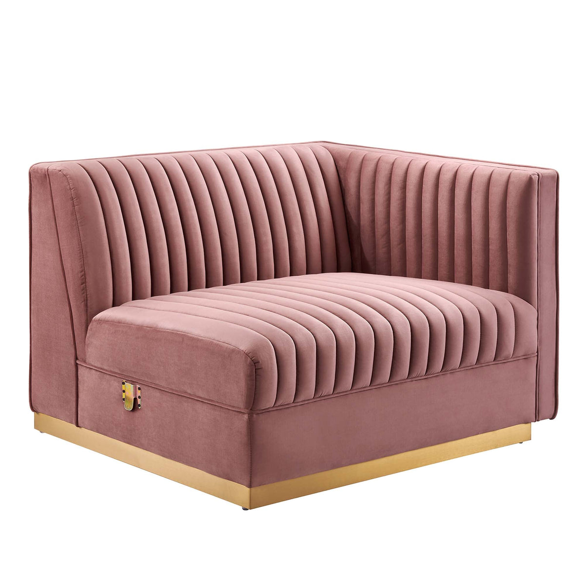 Sanguine 4-Piece Channel Tufted Performance Velvet Modular Sectional Sofa by Modway, photo 5 of 28