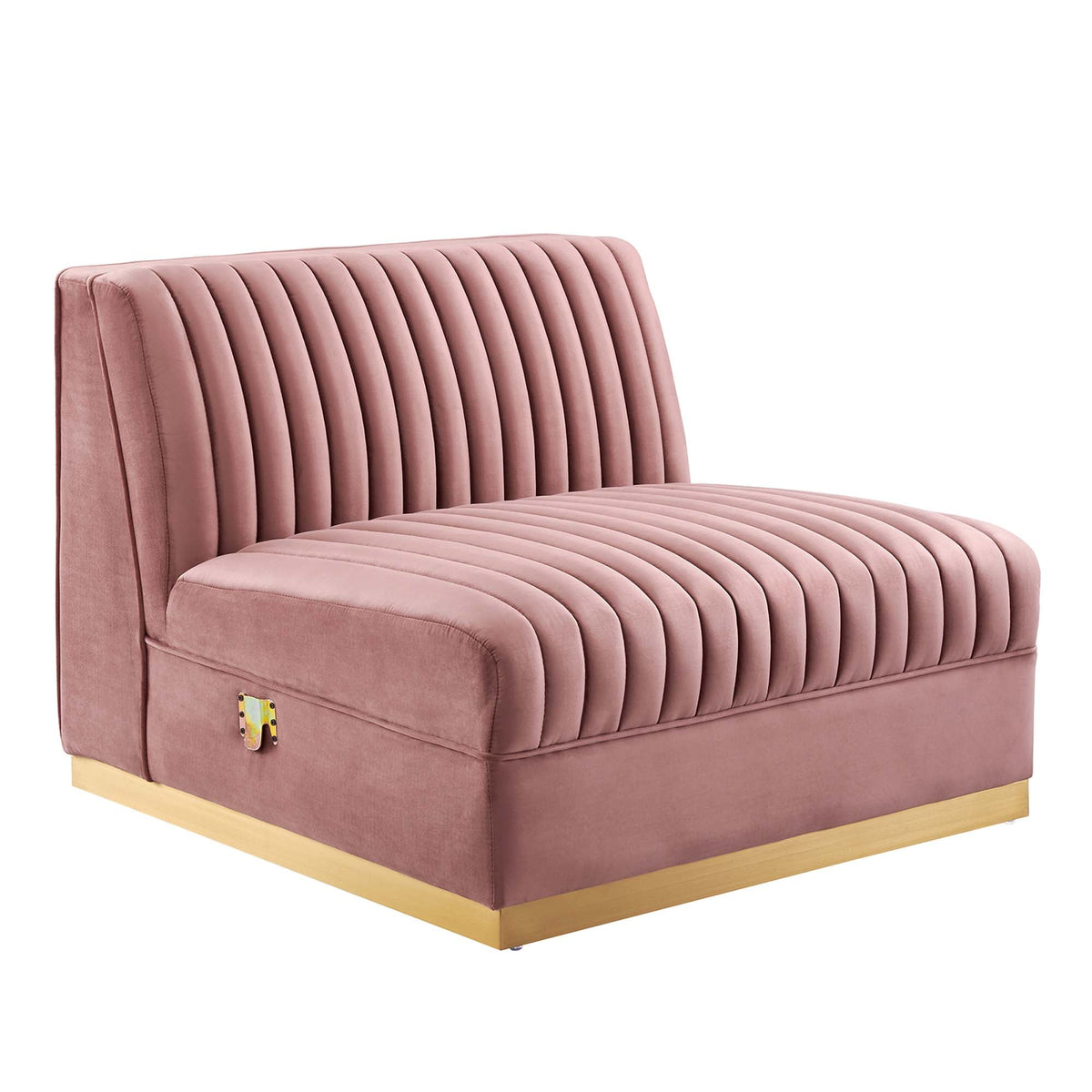 Sanguine 4-Piece Channel Tufted Performance Velvet Modular Sectional Sofa by Modway, photo 9 of 28