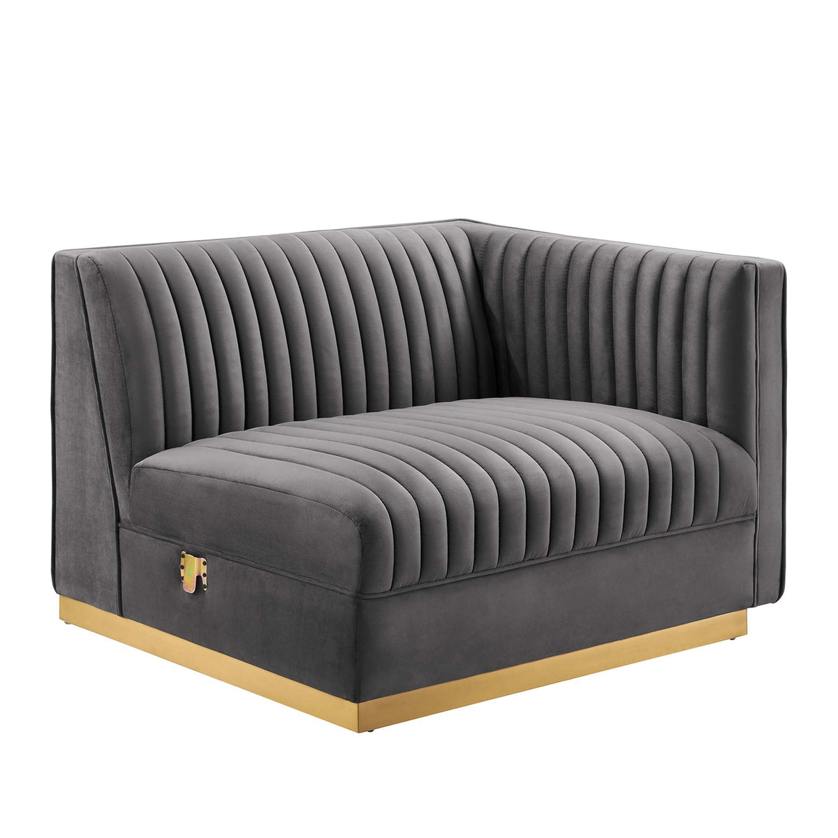 Sanguine 4-Piece Channel Tufted Performance Velvet Modular Sectional Sofa by Modway, photo 21 of 28