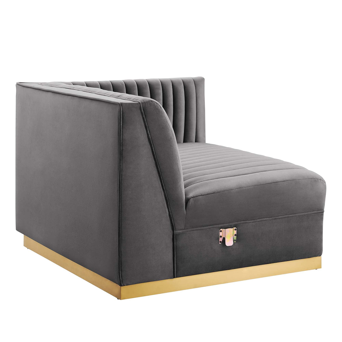 Sanguine 4-Piece Channel Tufted Performance Velvet Modular Sectional Sofa by Modway, photo 22 of 28