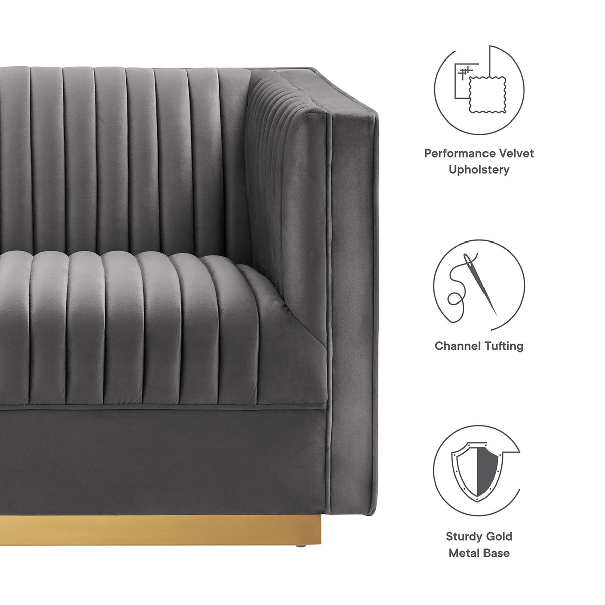 Sanguine 4-Piece Channel Tufted Performance Velvet Right-Facing Modular Sectional Sofa by Modway, photo 2 of 12