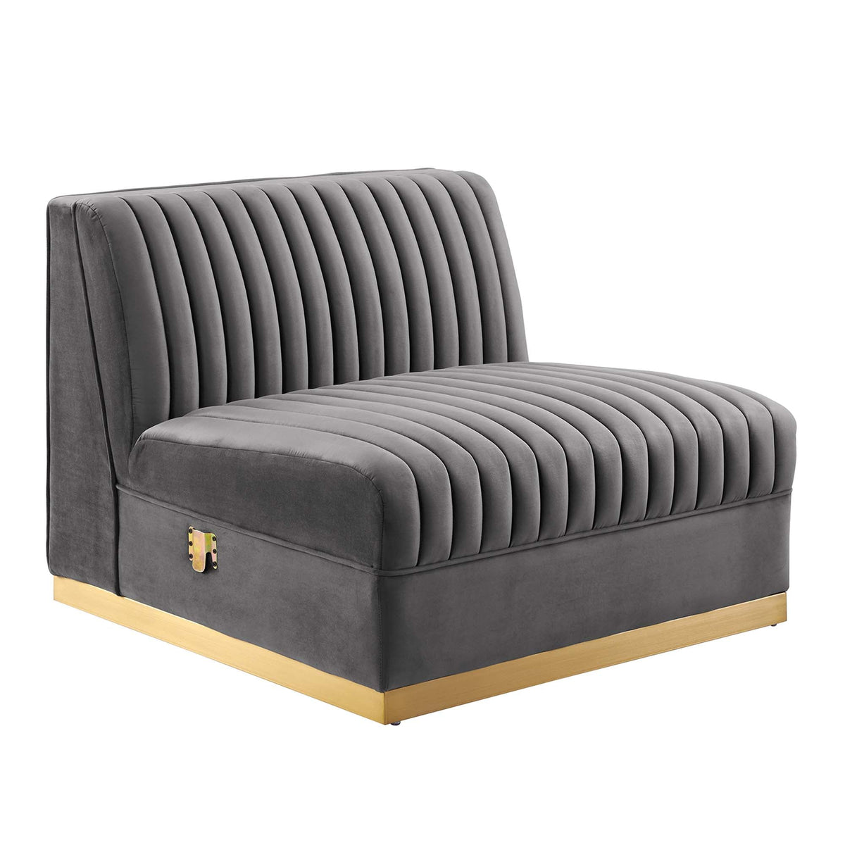 Sanguine 4-Piece Channel Tufted Performance Velvet Right-Facing Modular Sectional Sofa by Modway, photo 4 of 12