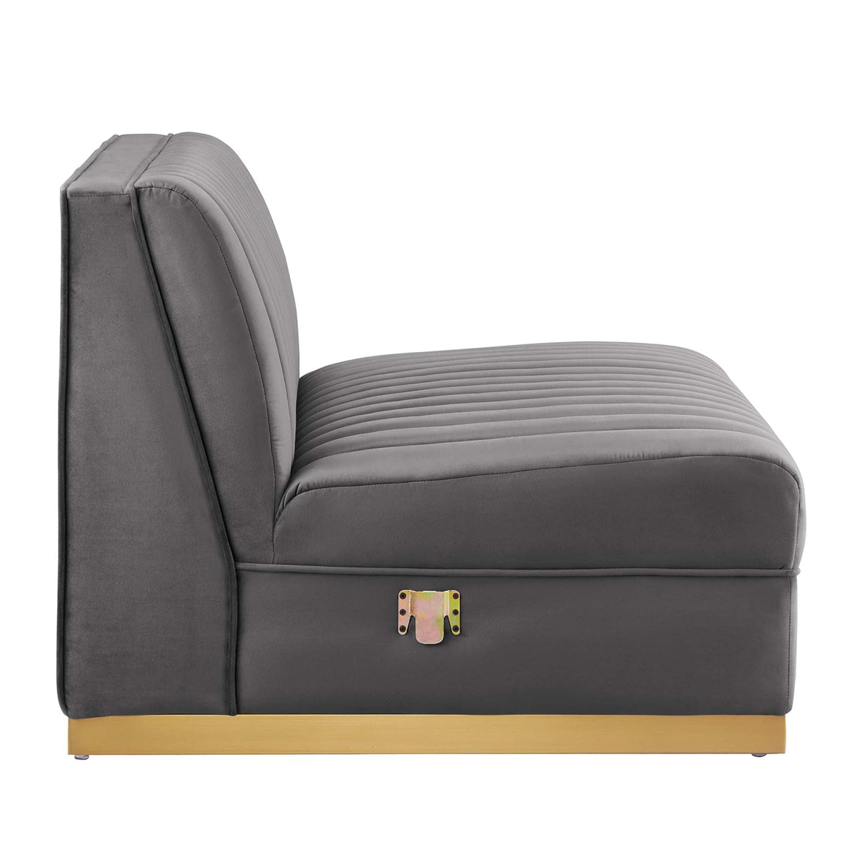 Sanguine 4-Piece Channel Tufted Performance Velvet Right-Facing Modular Sectional Sofa by Modway, photo 5 of 12