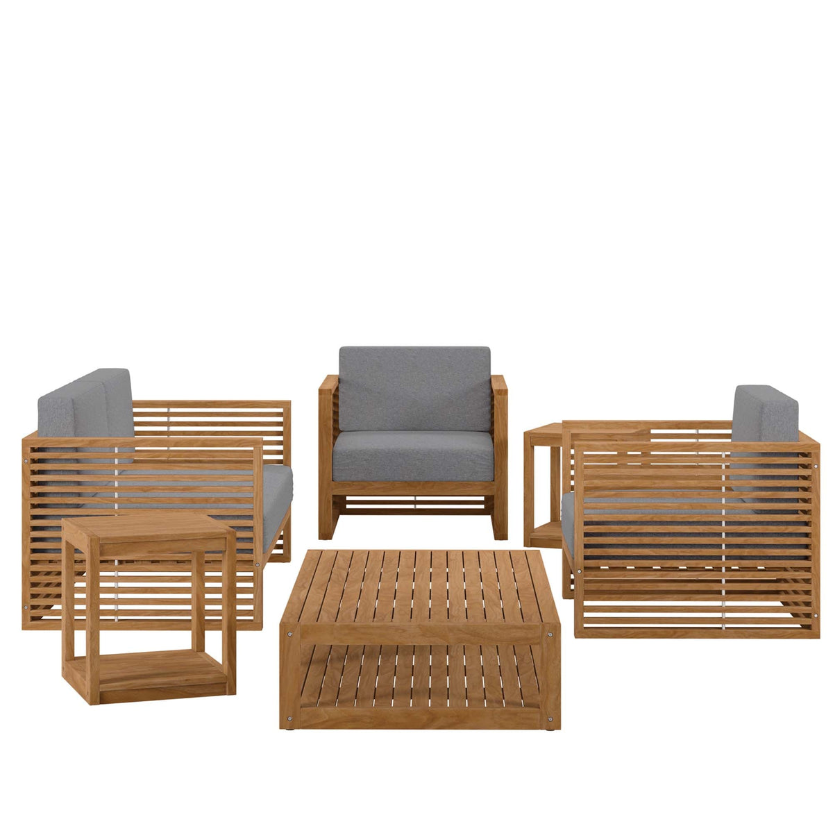 Carlsbad 6-Piece Teak Wood Outdoor Patio Set by Modway, photo 6 of 40